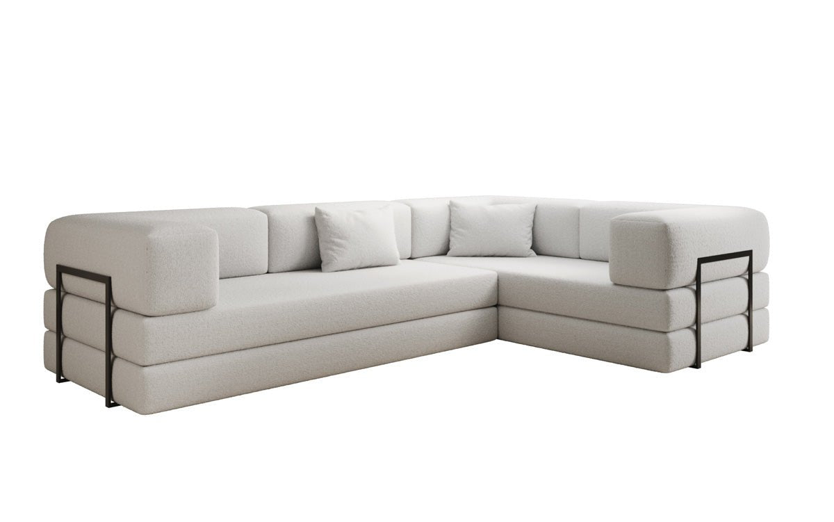Designer Sofa Lazy L geschlossen in Bouclé