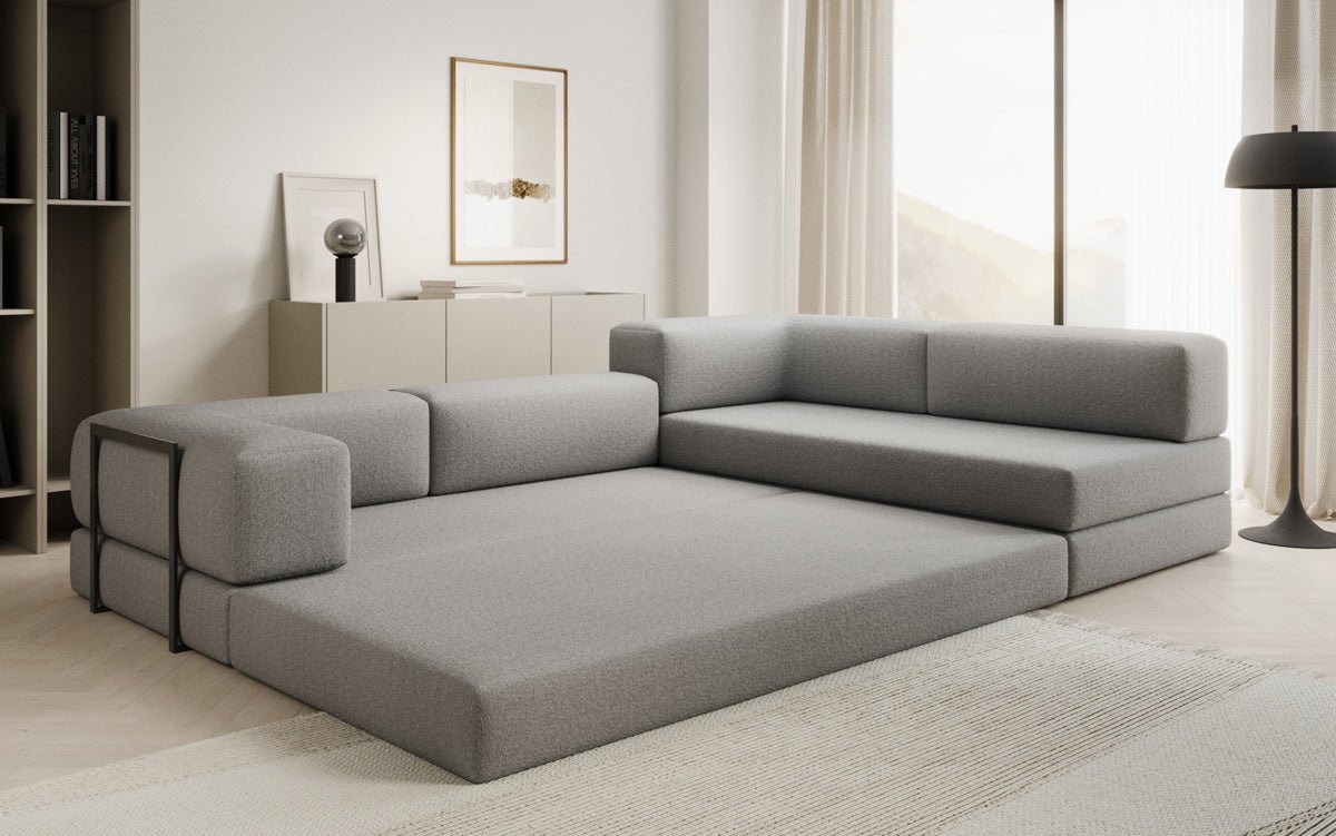 Designer Sofa Lazy L in Bouclé