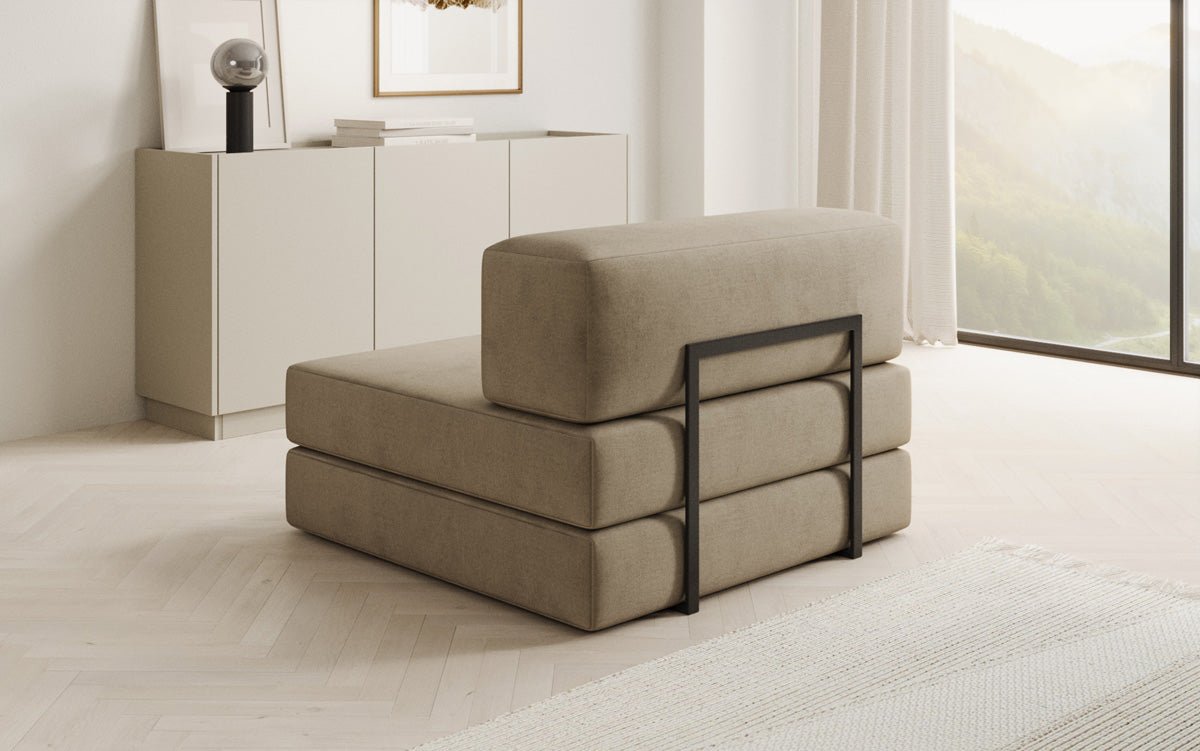 Designer Sofa Mittelmodul Lazy in Samt