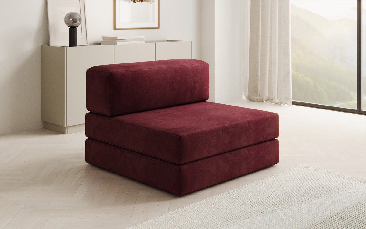 Designer Sofa Mittelmodul Lazy in Samt