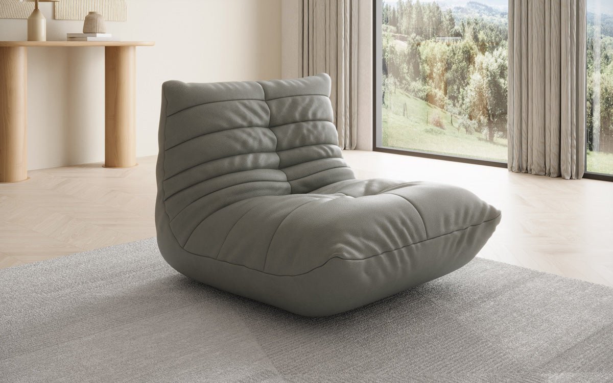 Fauteuil canapé design Calmo en cuir véritable