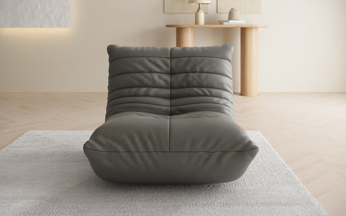 Fauteuil canapé design Calmo en cuir véritable