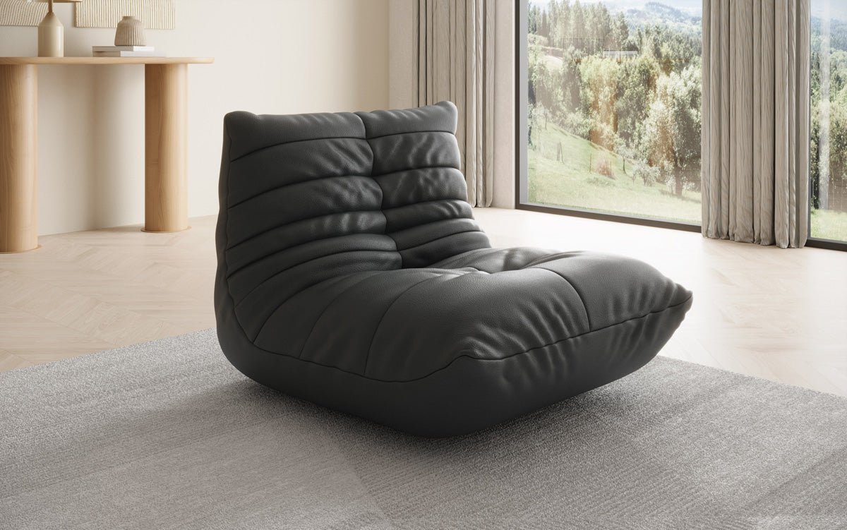 Fauteuil canapé design Calmo en cuir véritable