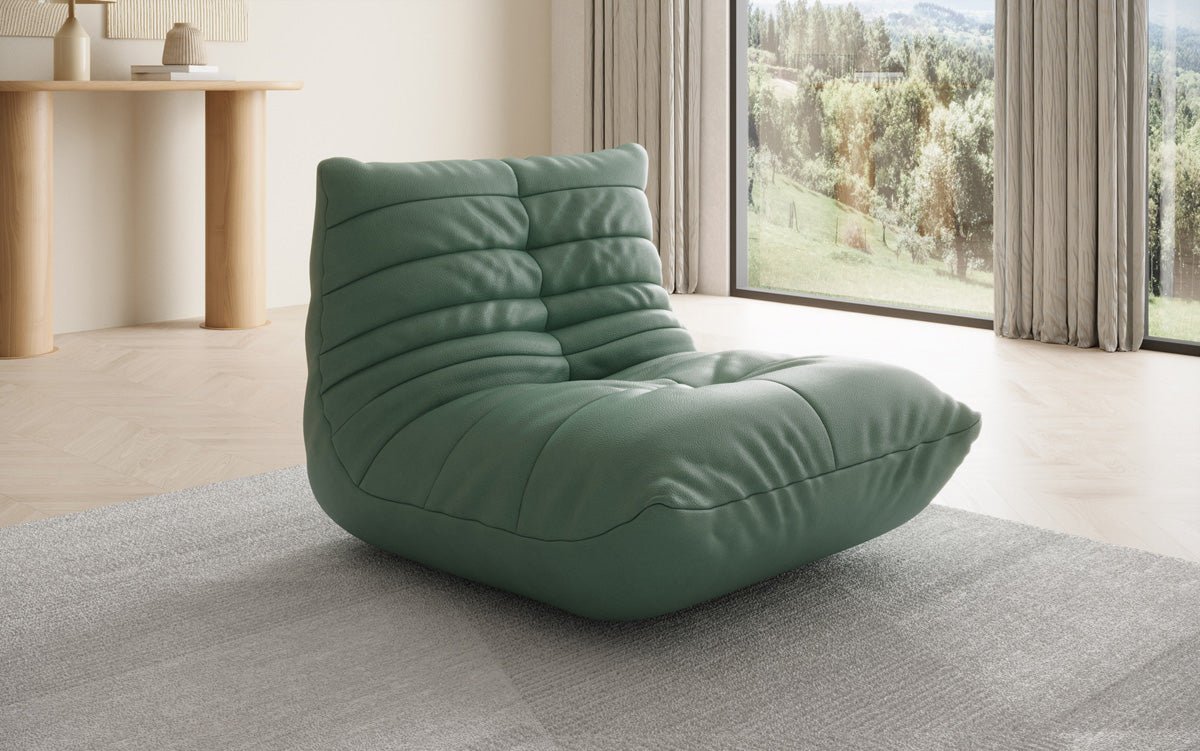 Fauteuil canapé design Calmo en cuir véritable
