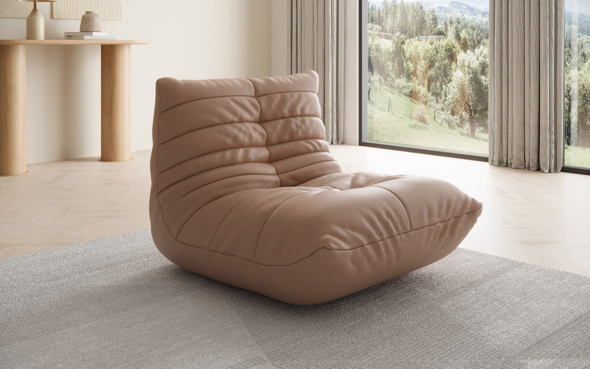 Fauteuil canapé design Calmo en cuir véritable