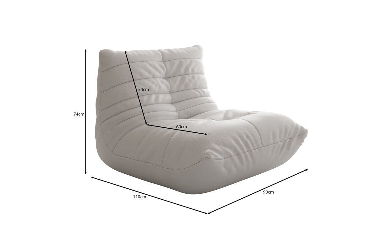 Fauteuil canapé design Calmo en cuir véritable