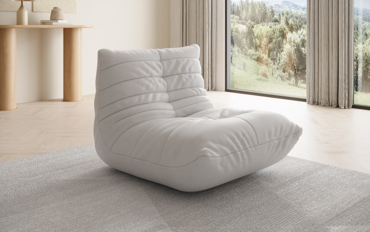 Fauteuil canapé design Calmo en cuir véritable