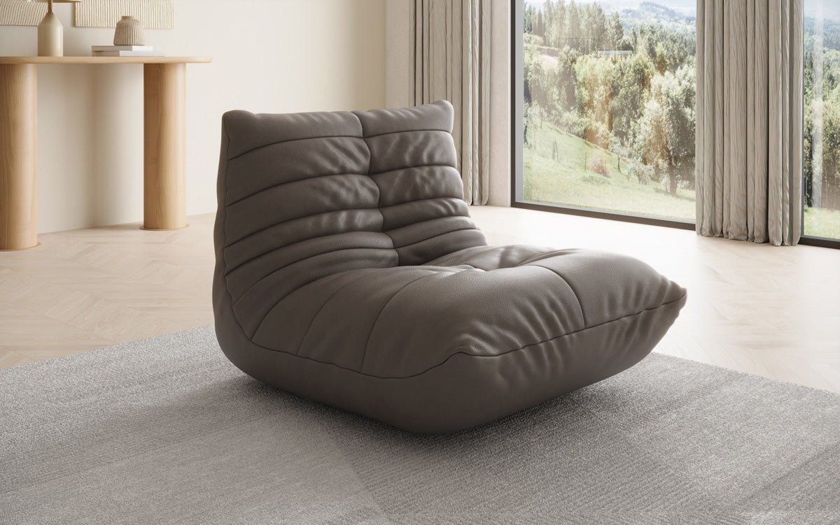Fauteuil canapé design Calmo en cuir véritable