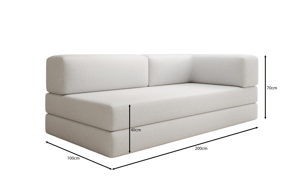 Designer Sofa/Chaise Longue Lazy in Bouclé