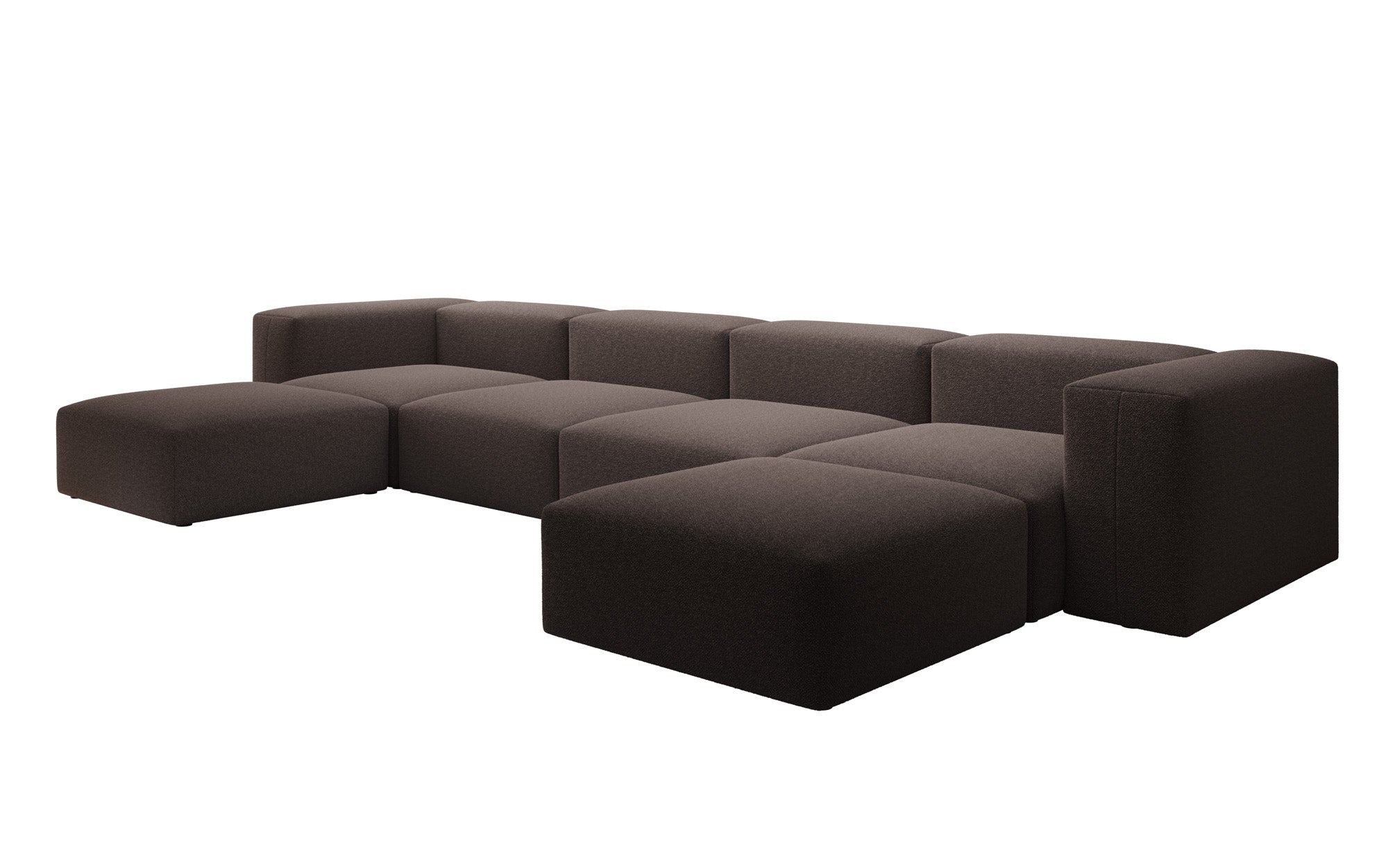 Canapé d'angle U Designer en Bouclé
