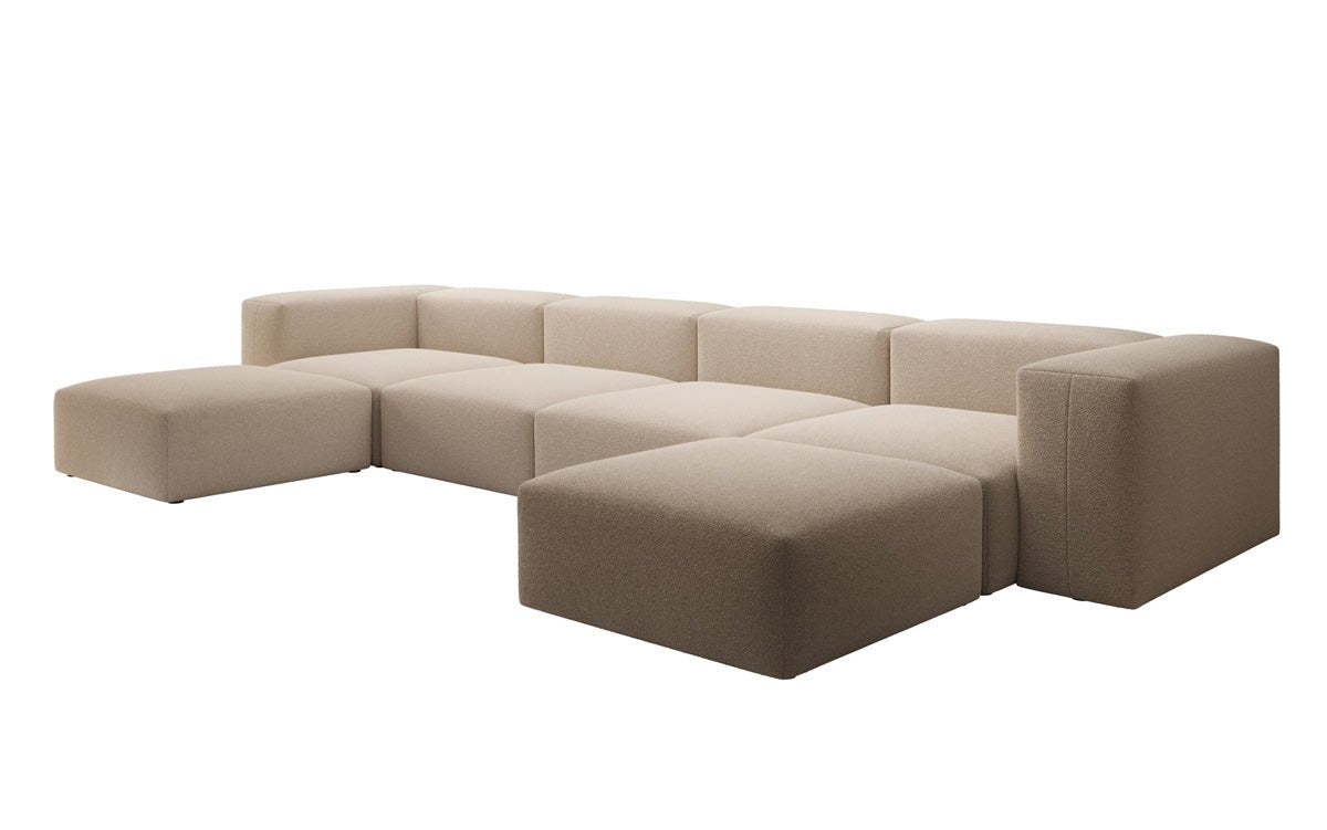 Canapé d'angle U Designer en Bouclé