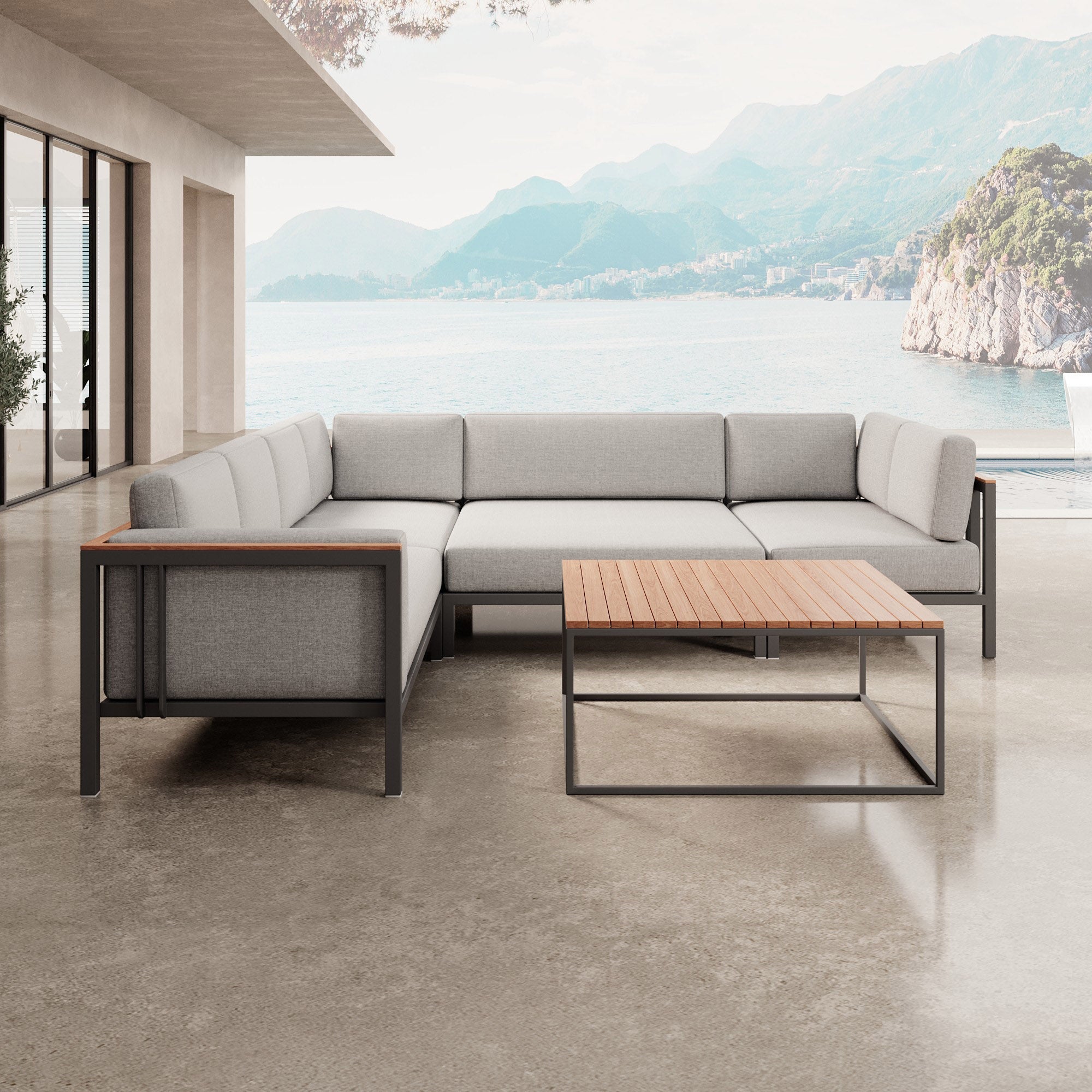 Euphoria – Ecklounge & Tisch aus Aluminium | Aevora™ Kollektion