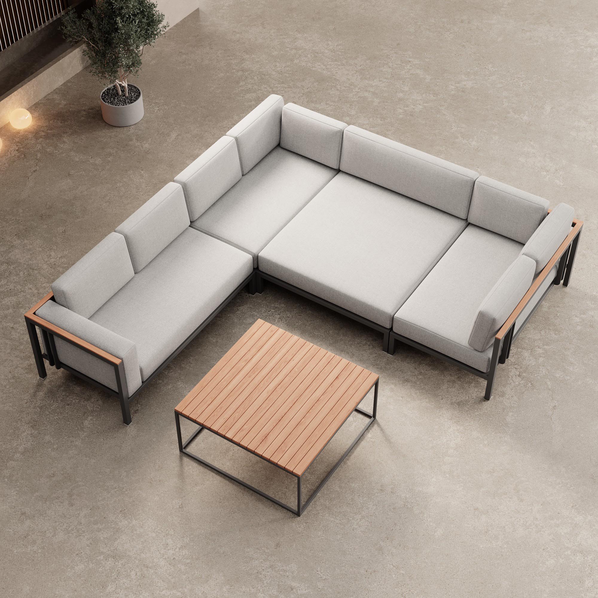 Euphoria – Ecklounge & Tisch aus Aluminium | Aevora™ Kollektion