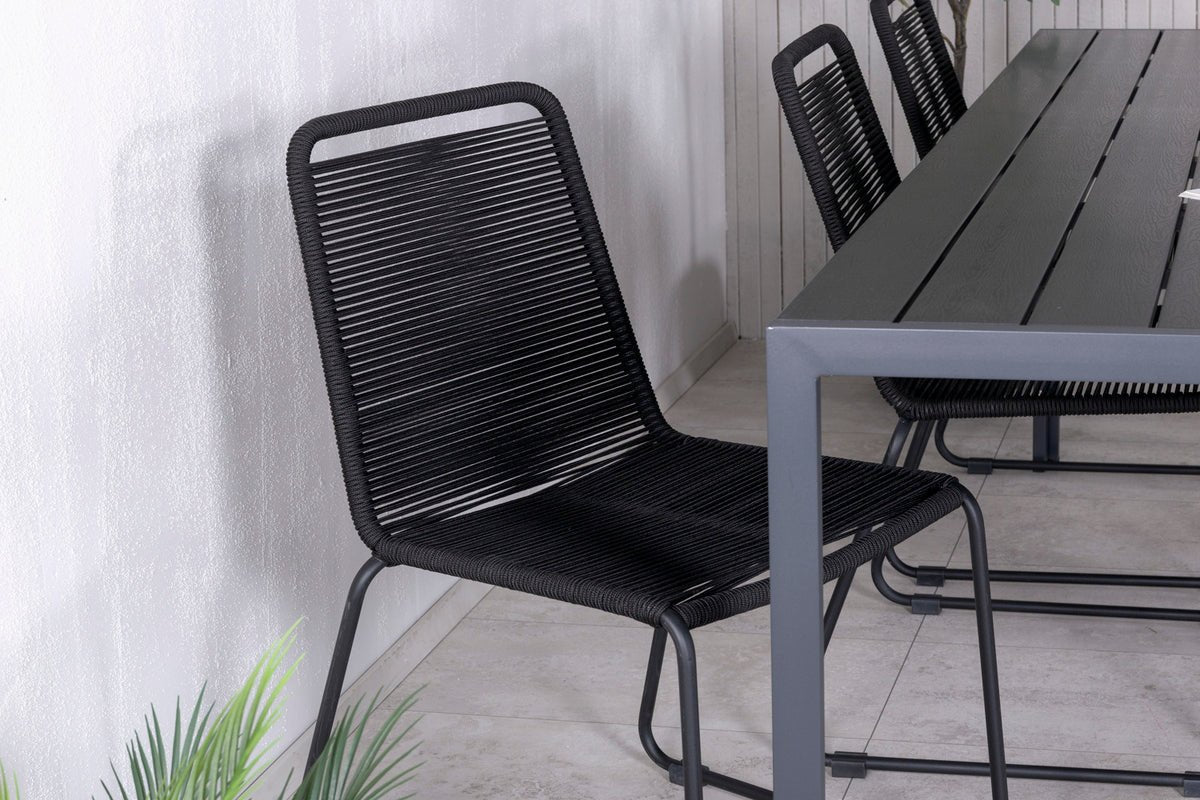 Ensemble de repas de jardin Mountain – Ensemble de mobilier de jardin 7 pièces en Noir