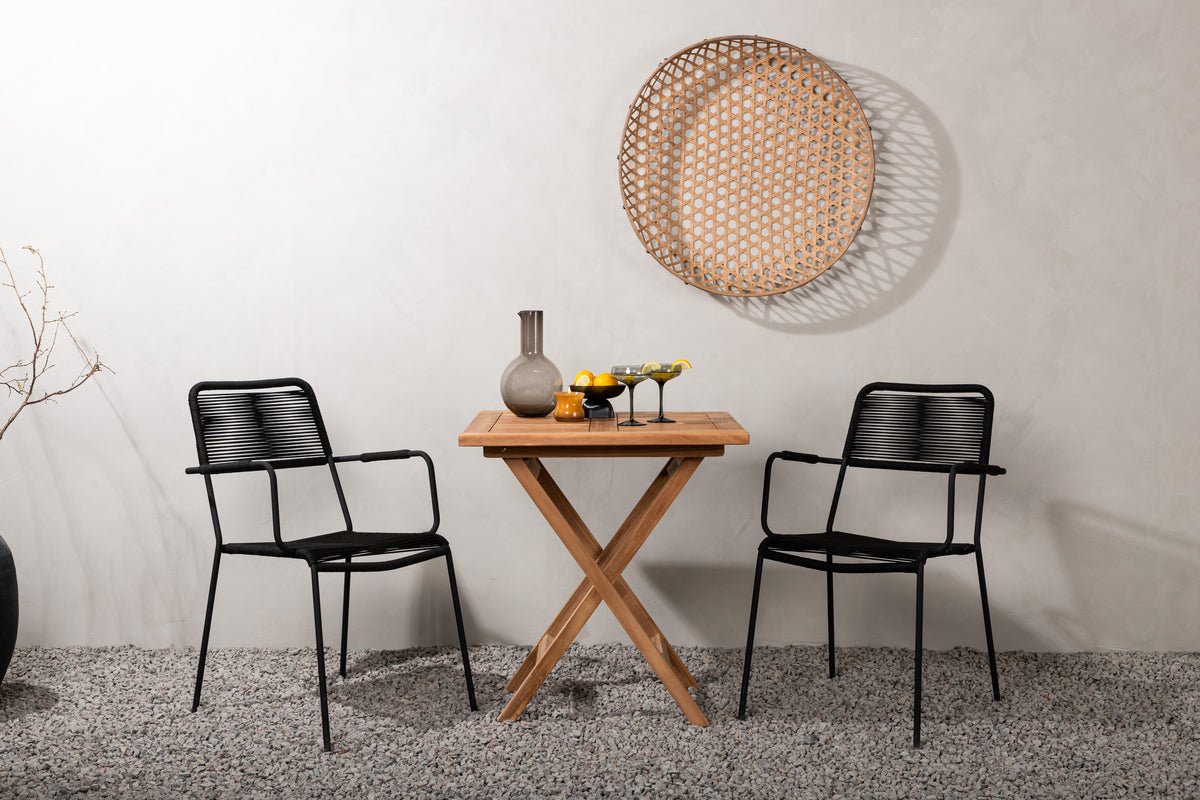 Ensemble de mobilier de jardin Elbe – Set de mobilier de jardin 3 pièces 70x70 cm