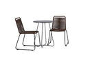 Garten Cafegruppe Aven – 3-teiliges Gartenmöbel-Set in Braun/Schwarz