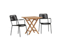 Garten Cafegruppe Elbe – 3-teiliges Gartenmöbel-Set 70x70 cm