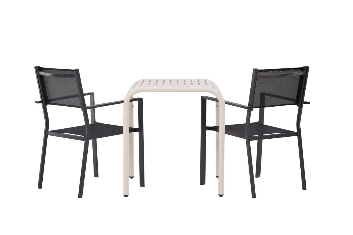 Garten Cafegruppe Florenz – 3-teiliges Gartenmöbel-Set in Beige/Schwarz