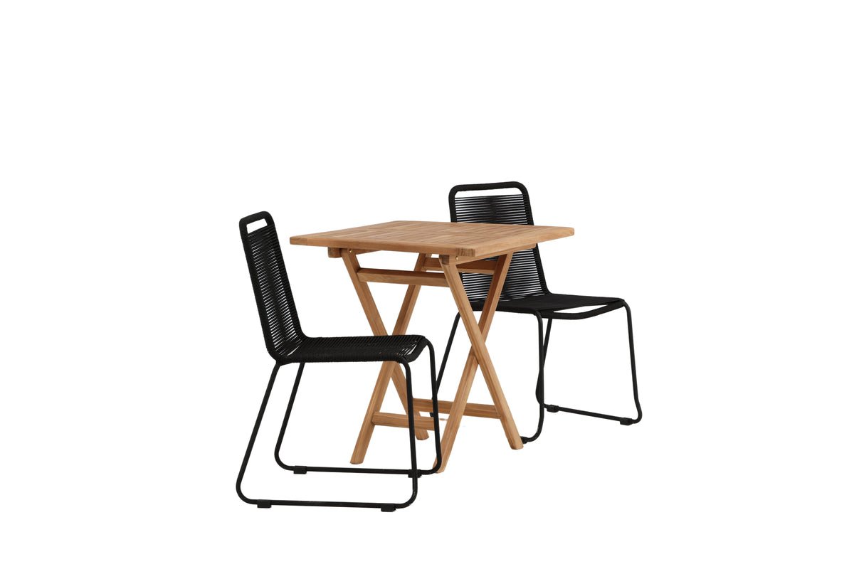 Garten Cafegruppe Habanero – 3-teiliges Gartenmöbel-Set in Braun/Schwarz