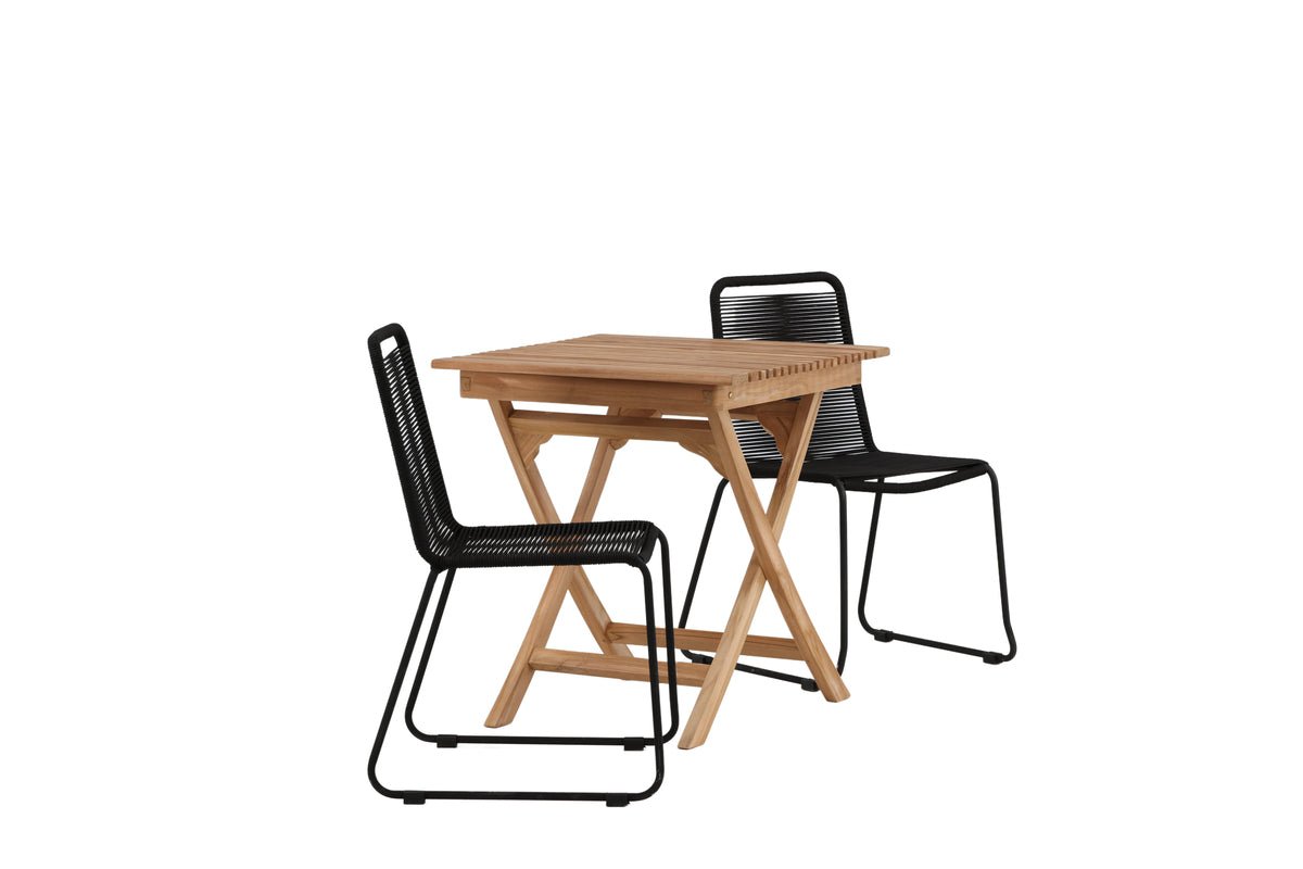 Garten Cafegruppe Kivara – 3 teiliges Set aus Teakholz und Polyester