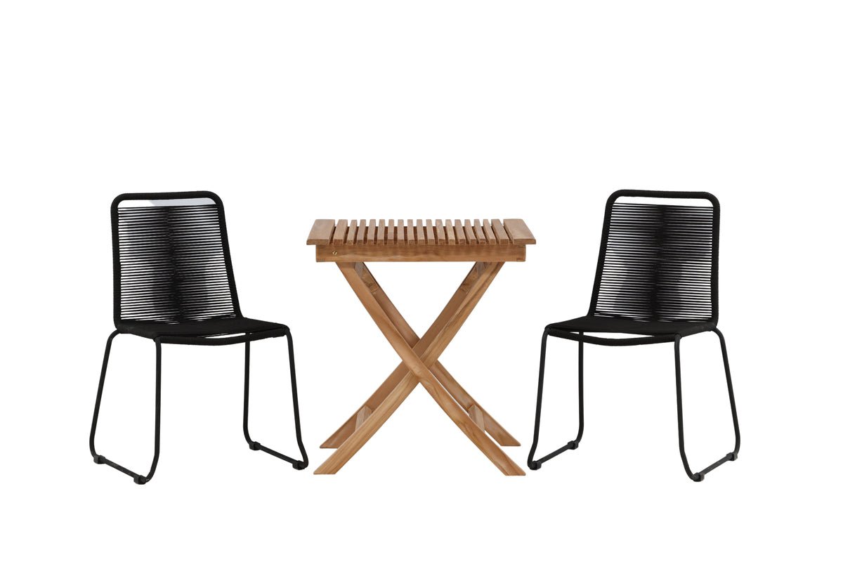 Garten Cafegruppe Kivara – 3 teiliges Set aus Teakholz und Polyester