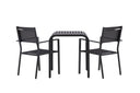 Garten Cafegruppe Levina – 3 teiliges Möbel-Set in Schwarz