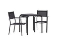 Garten Cafegruppe Levina – 3 teiliges Möbel-Set in Schwarz
