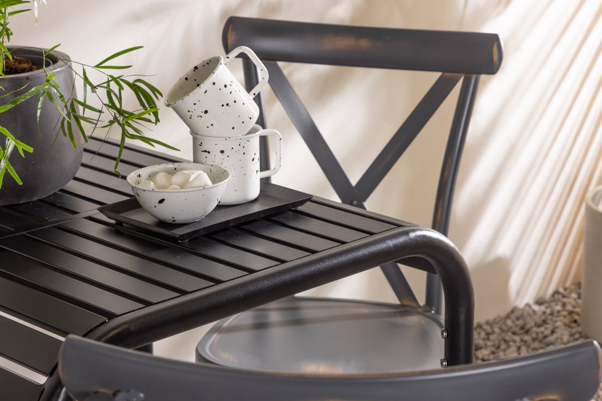 Garten Cafegruppe Olivio – 3 teiliges Set in Dunkelgrau