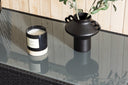 Garten Couchtisch Lena - Aus Rattan und Glas in Schwarz