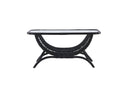 Garten Couchtisch Sarina - Aus Rattan und Glas in Schwarz