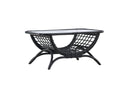 Garten Couchtisch Sarina - Aus Rattan und Glas in Schwarz