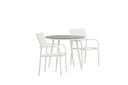 Garten Essgruppe Italiano – 3-teiliges Gartenmöbel-Set in Weiß/Grau