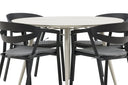 Garten Essgruppe Mivano – 5-teiliges Set mit rundem Tisch