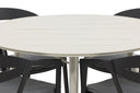 Garten Essgruppe Mivano – 5-teiliges Set mit rundem Tisch