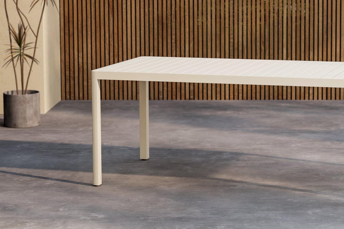 Garten Esstisch Vento - 200x90 cm aus Aluminium in Beige oder Schwarz