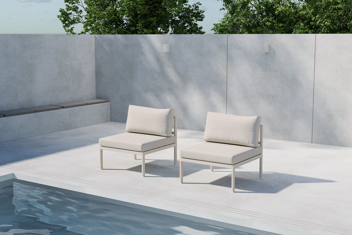 Garten Loungesessel Amina - mit wetterfesten Kissen in Beige