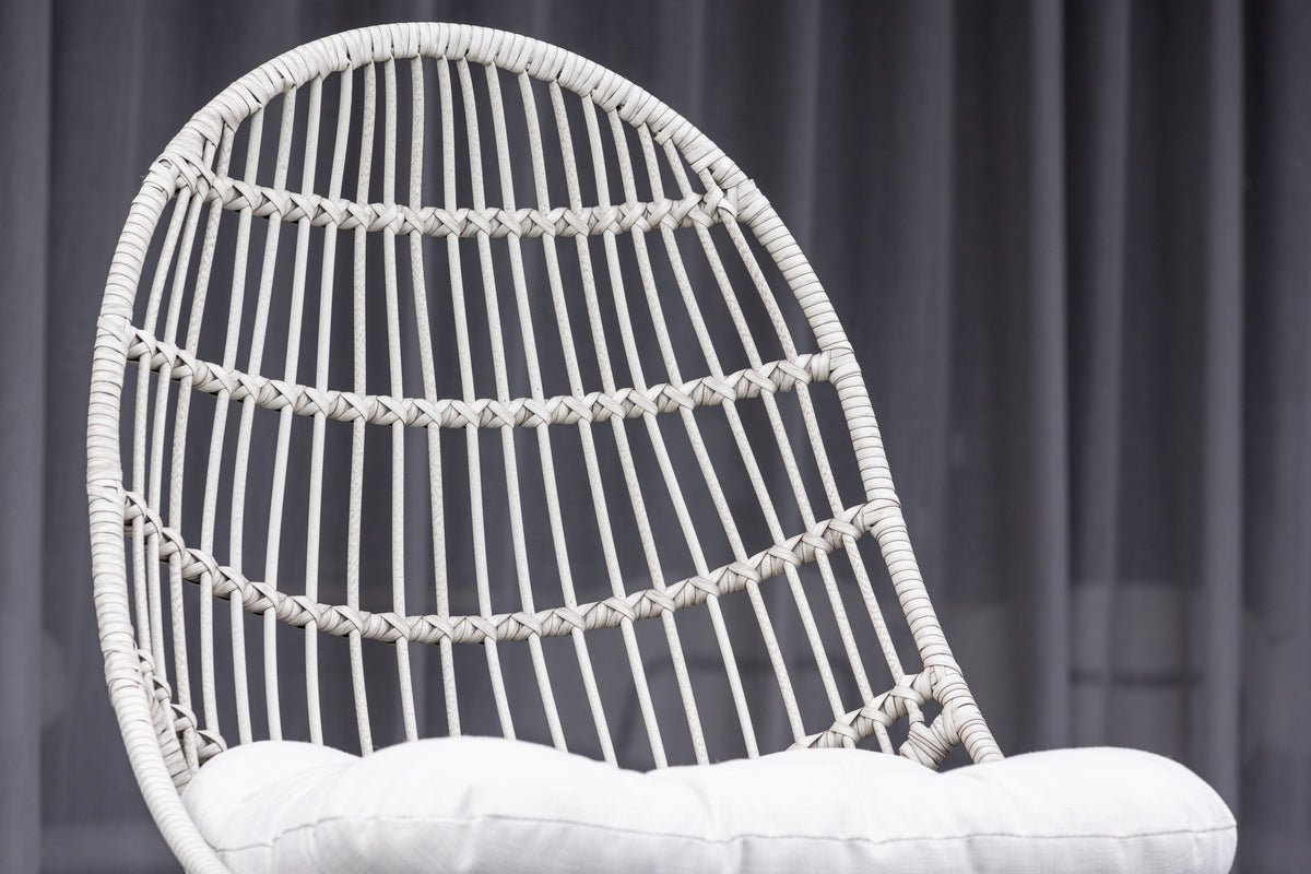 Fauteuil lounge de jardin Anne - En polyester et acier en Beige