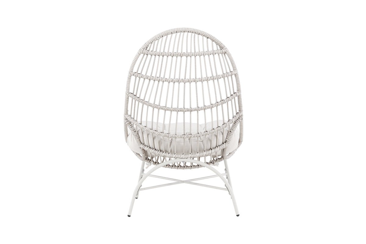 Fauteuil lounge de jardin Anne - En polyester et acier en Beige