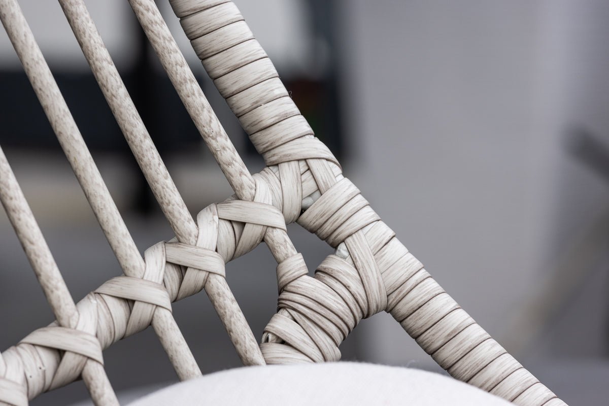 Fauteuil lounge de jardin Anne - En polyester et acier en Beige