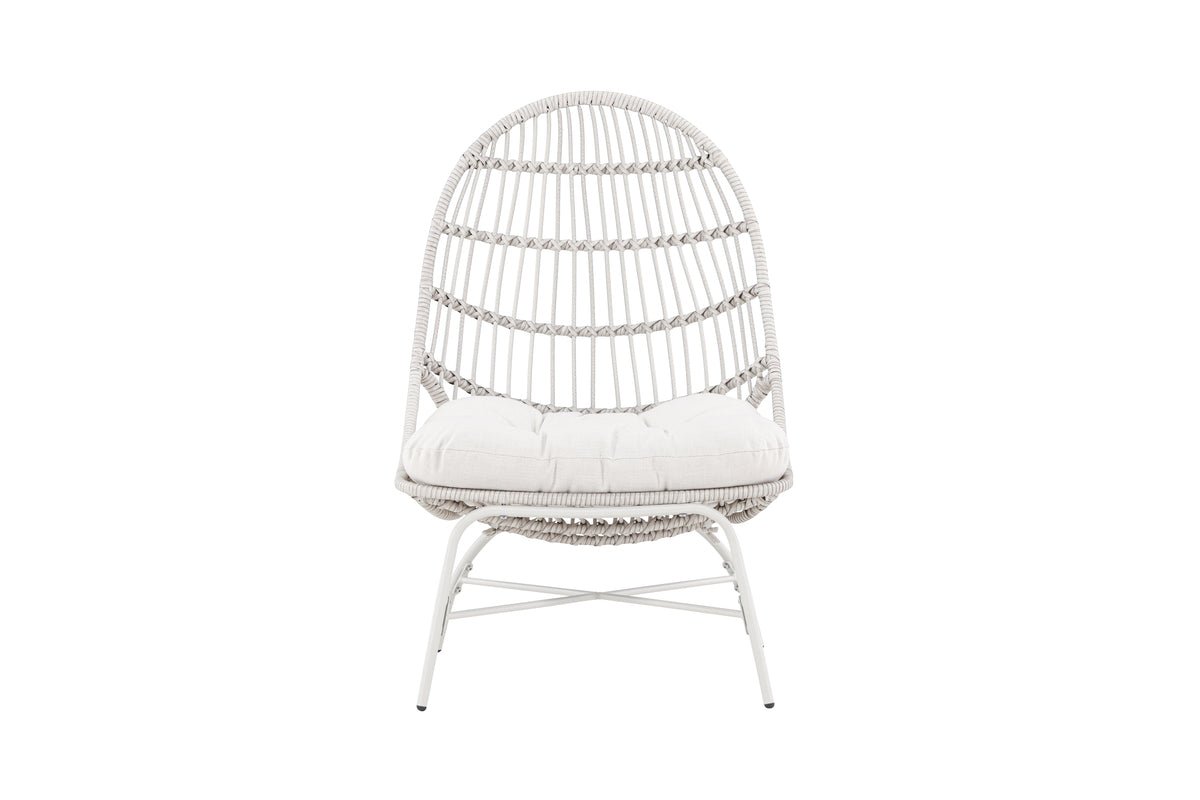 Fauteuil lounge de jardin Anne - En polyester et acier en Beige