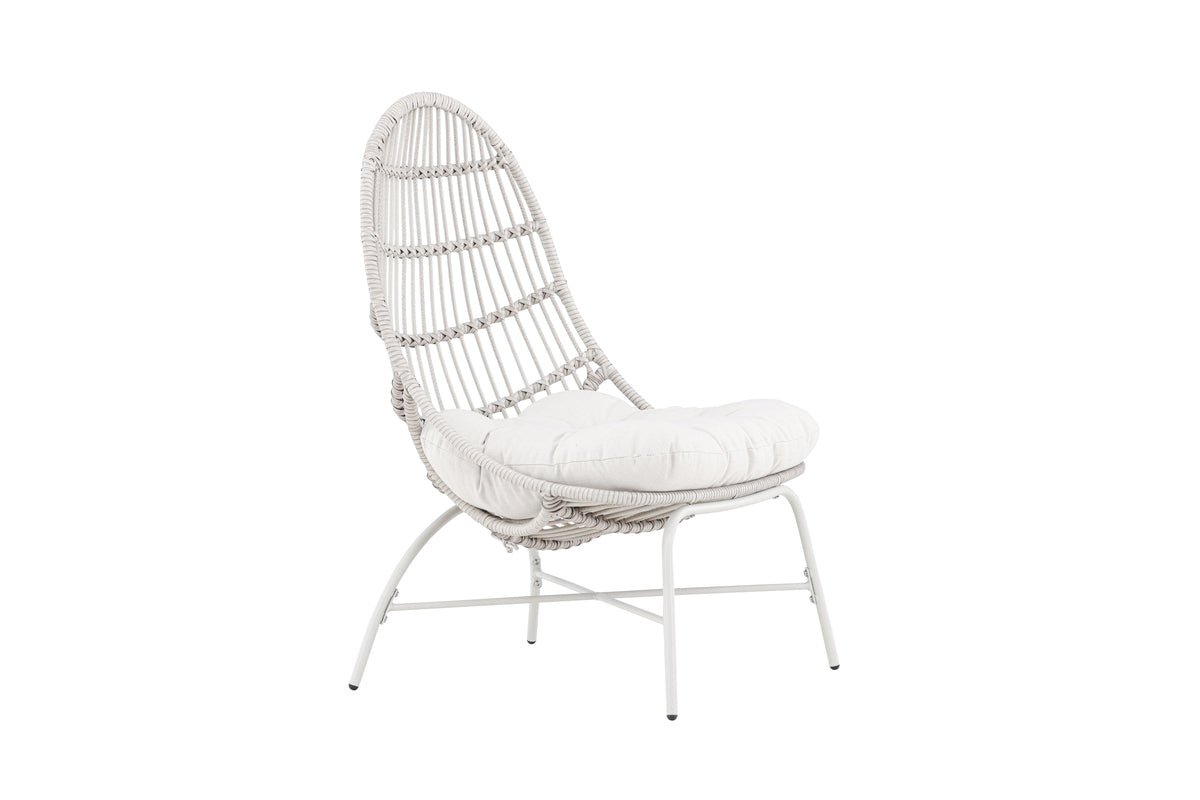 Fauteuil lounge de jardin Anne - En polyester et acier en Beige