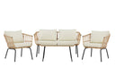 Garten Loungeset Arima – aus Rattan & Metall mit Glasplatte