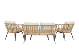 Garten Loungeset Arima – aus Rattan & Metall mit Glasplatte
