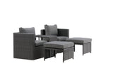 Garten Loungeset Dakar - aus schwarzem Kunstfaser-Rattan
