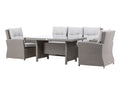 Garten Loungeset Henry – mit Glasplatte & Sitzkissen
