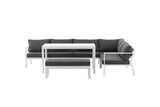Garten Loungeset Jule – 4-teiliges Set mit grauen Kissen