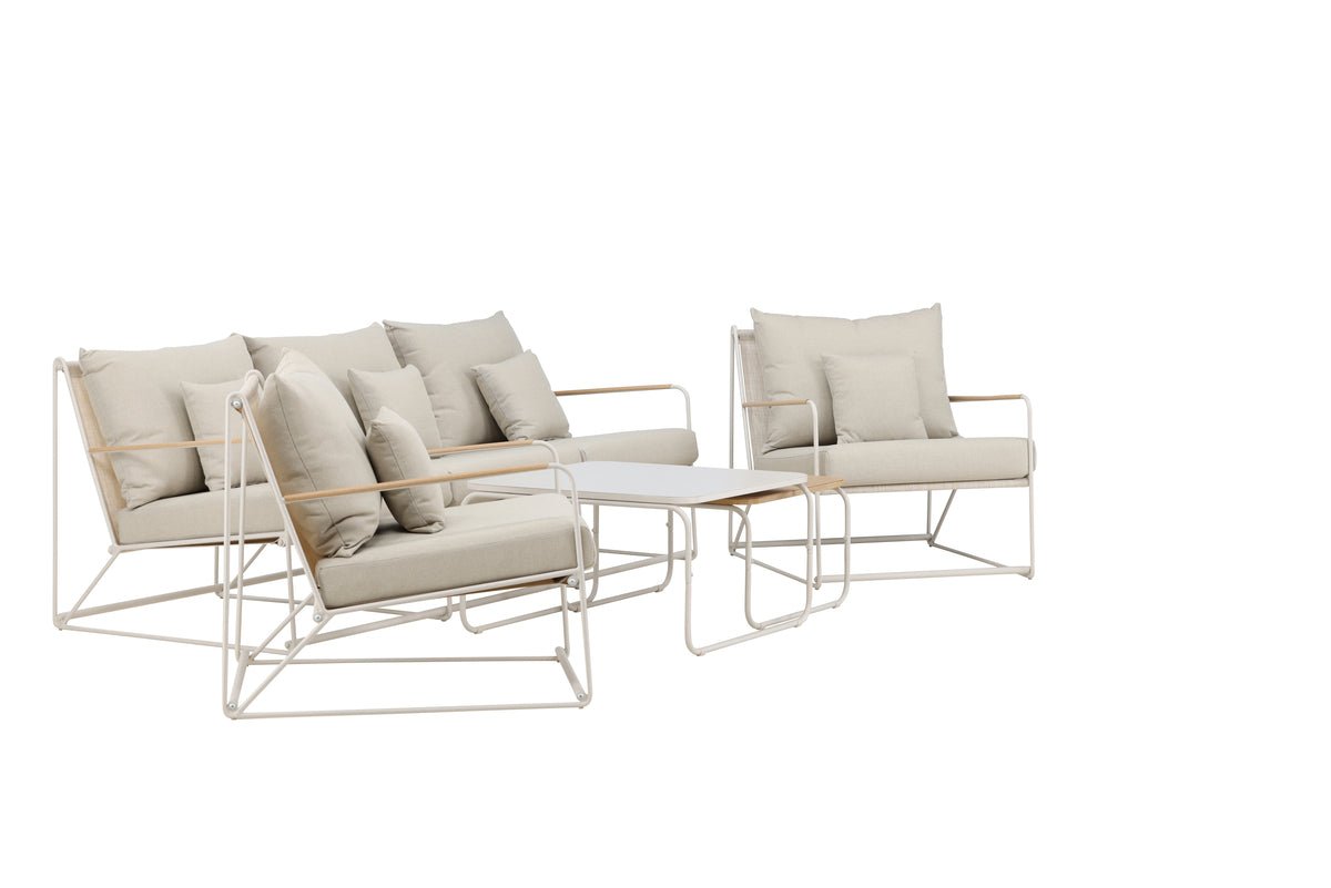 Garten Loungeset Santorini – wetterfest in mediterranem Design mit Kissen