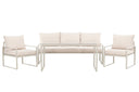 Garten Loungeset Sovana – 3-teilig in Schwarz/Weiß & Beige