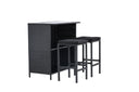 Garten Loungeset Talio – 3-teiliges Set aus synth. Rattan in Schwarz