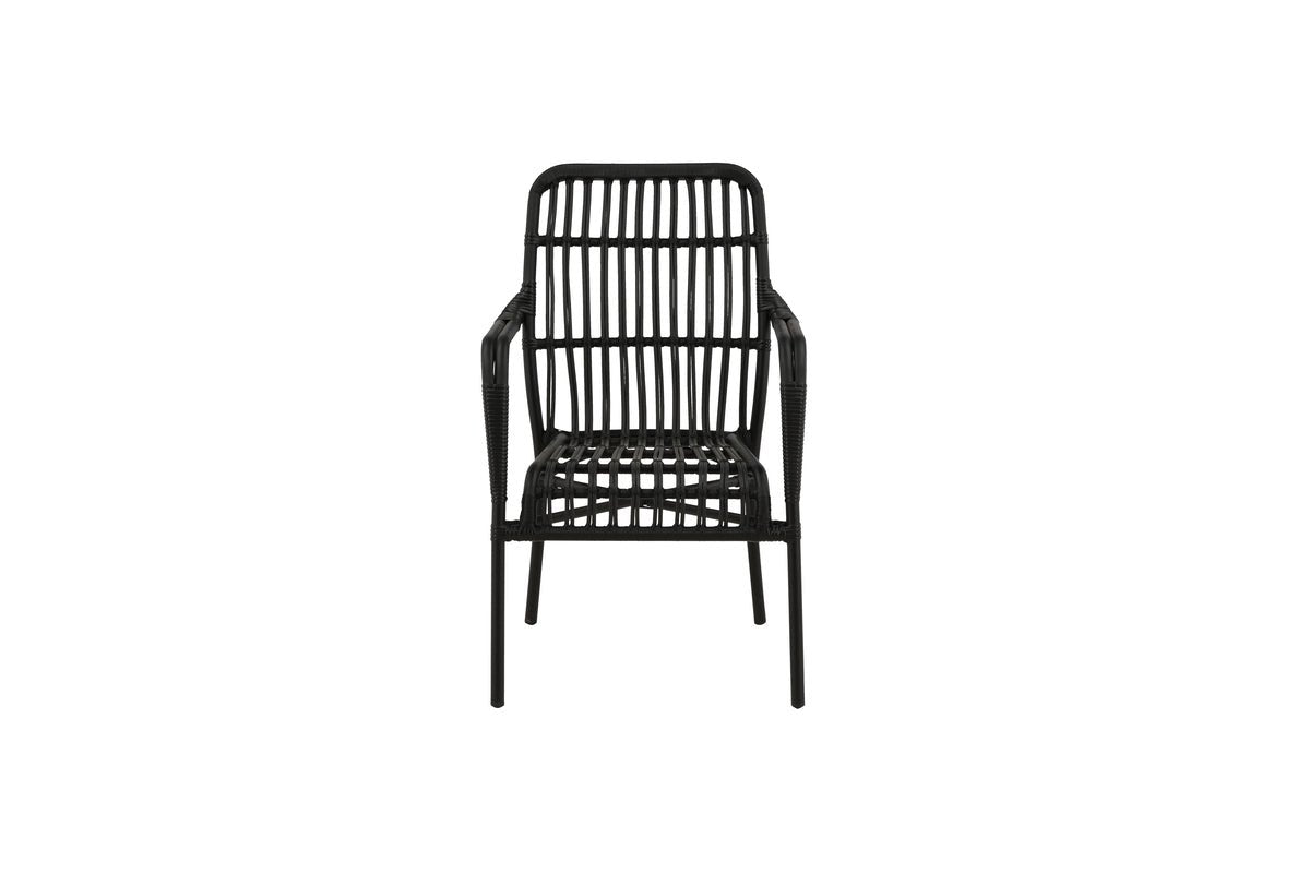 Gartenstuhl Tivaro - aus Rattan in Schwarz